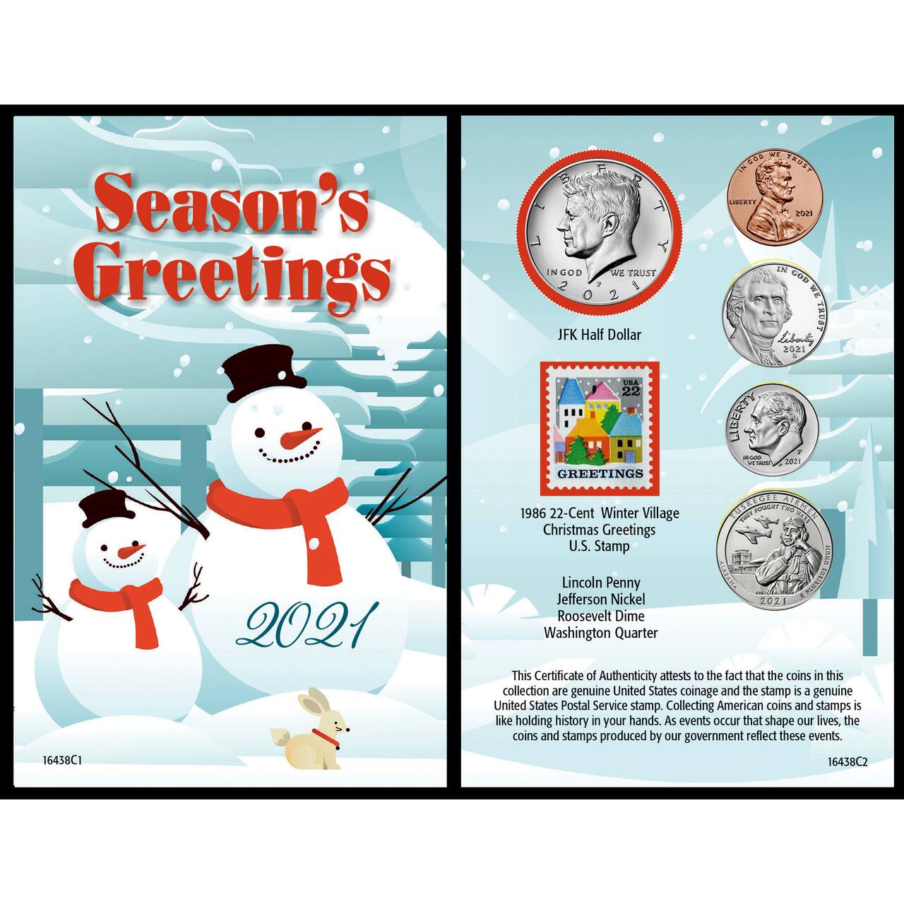 Snowman Year To Remember 2021 Coin Christmas Card